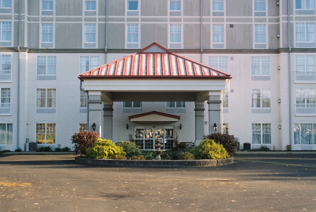 Hotel exterior representing hotel insurance coverage, cost, and claims questions
